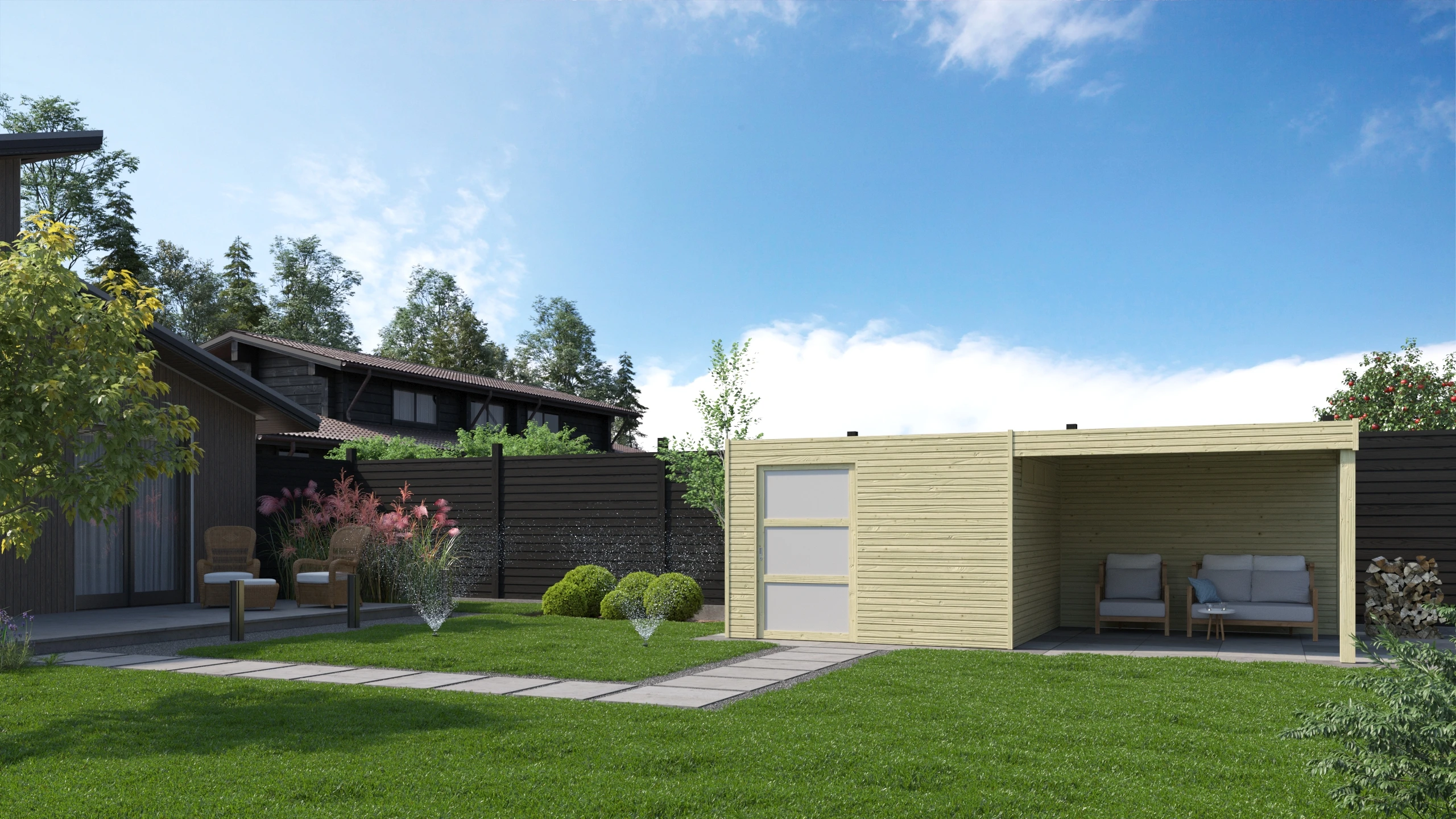 Woodlands Blokhut QBS Groen Geïmpregneerd 600 x 300 cm - Afbeelding 2